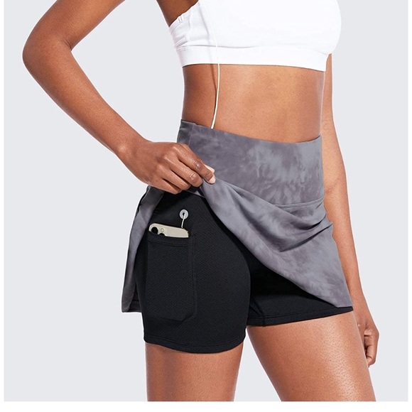 💜BALEAF HIGH RISE SKIRT/SKORT-TIE DYE PURPLE💜 - Picture 6 of 16